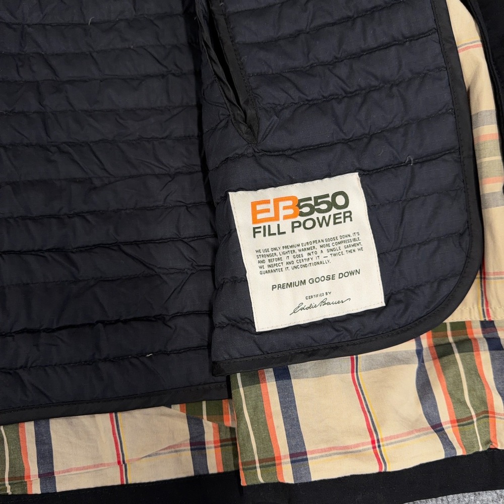 Eddie Bauer Jacket Men Large Overcoat Trench Coat 550 Down Fill Liner Button Up - Picture 5 of 14